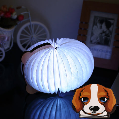 Dog & Panda Book Shape Night Lamp